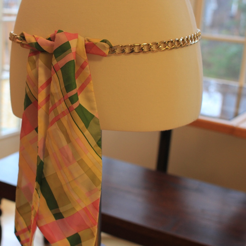 Talbots Tie Chain Belt w Metal Strap - Like New